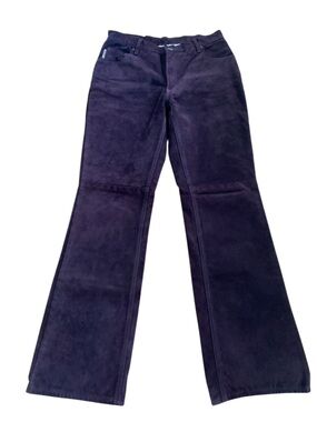 Women's Burgundy Skotts Suede Leather pants